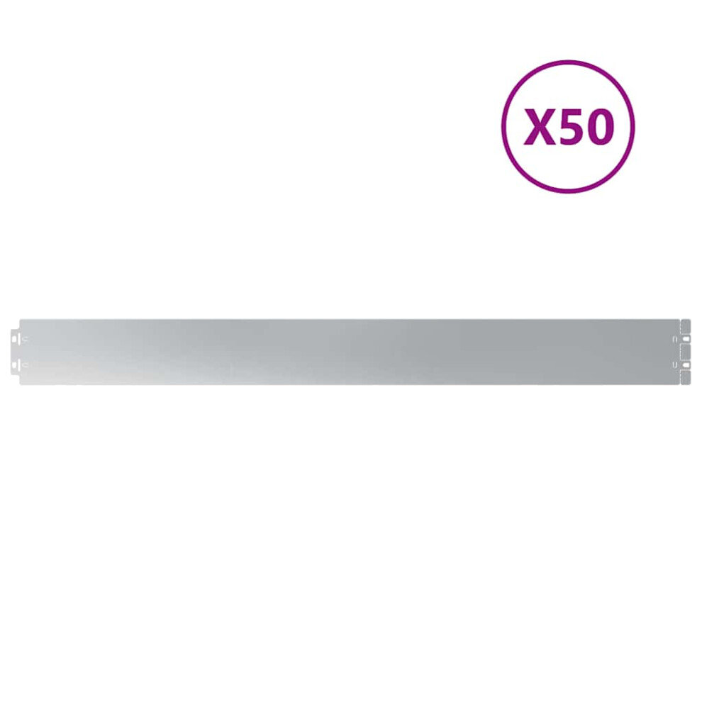 Vidaxl Lawn Edgings 50 Pcs 10X103 Cm Galvanised Steel