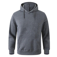 (S, Beige) Unisex Adult Men's Basic Plain Hoodie Jumper Pullover Sweater Sweatshirt Thermal