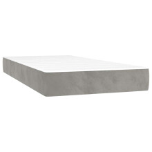 vidaXL Taschenfederkernmatratze Mittel Hellgrau 100x210x20 cm Samt
