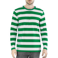 (XL, Army Green) Men's striped crew neck long-sleeved T-shirt, basic casual top red11 XXXXL