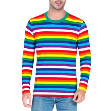 (XL, Army Green) Men's striped crew neck long-sleeved T-shirt, basic casual top red11 XXXXL