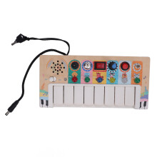 Multifunctional Wooden Electronic Piano Toy for Toddlers, Beech Wood
