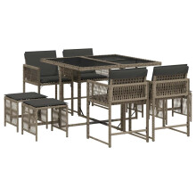 vidaXL Garden Dining Set | Grey, Dark Grey, Black