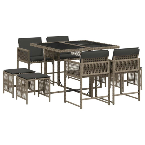 VidaXL vidaXL Garden Dining Set | Grey, Dark Grey, Black