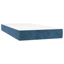 vidaXL Taschenfederkernmatratze Mittel Dunkelblau 80x220x20 cm Samt