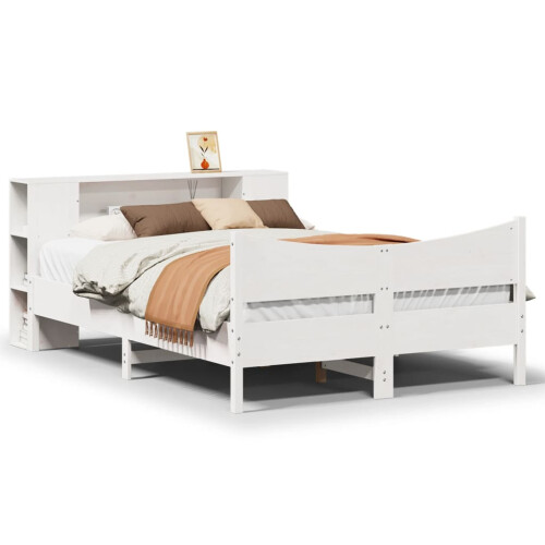 VidaXL vidaXL Bed Frame without Mattress White 160x200 cm Solid Wood Pine