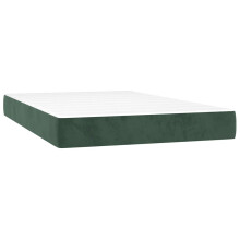 vidaXL Taschenfederkernmatratze Mittel Dunkelgrün 120x220x20 cm Samt
