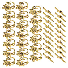 20 Sets Gold Alloy Flower Shape Toggle Clasps Jewelry Accessories