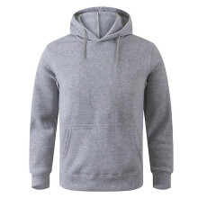 (S, Beige) Unisex Adult Men's Basic Plain Hoodie Jumper Pullover Sweater Sweatshirt Thermal