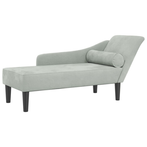 VidaXL vidaXL Chaiselongue mit Kissen Hellgrau Samt