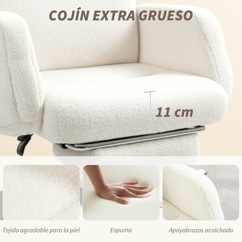 Homcom Silla de Escritorio Beige 67 x 74 x 115 cm 2