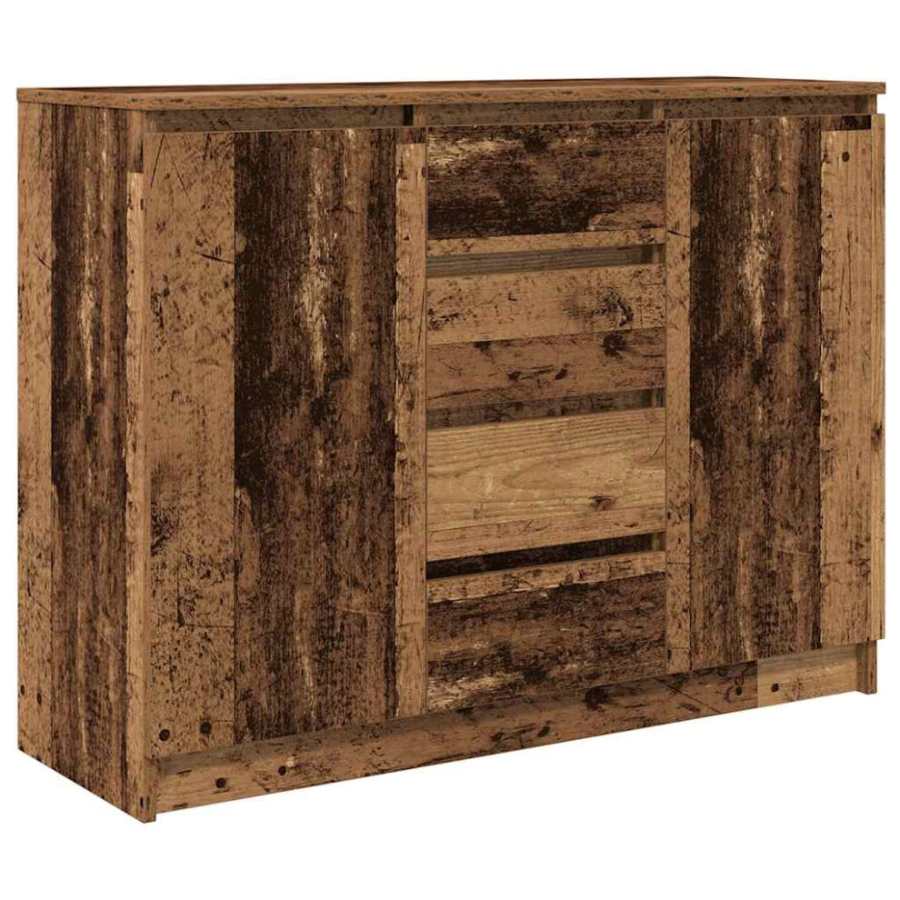 VIDAXL Old Wood Sideboard - 2 Door 4 Drawer - Brown - Image 3