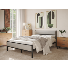 (Single) Snuggle Beds Nova Black Metal Upholstered Bed Frame