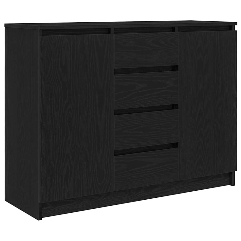 VIDAXL Sideboard - Black - Wood - 76 x 100.5 x 35cm - Image 3
