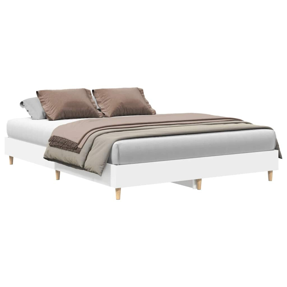B&Q - Bed Frame No Mattress White 150X200 Cm King Size Engineered Wood - Image 2
