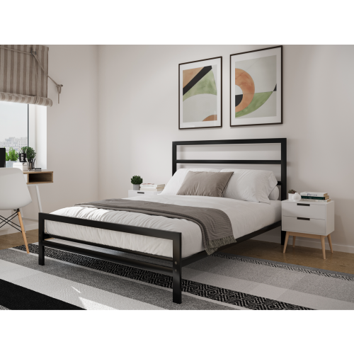 (Double) Snuggle Beds Thor Black Metal Mesh Bed Frame