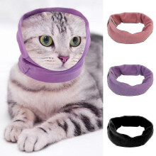 (S, Black) Pet Dog Cat Neck Ear Protective Snood Scarf Shower Ear Muffs