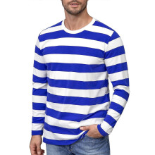 (XL, Army Green) Men's striped crew neck long-sleeved T-shirt, basic casual top red11 XXXXL