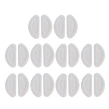 (1mm, Black) 10pairs Adhesive Eyeglasses Nose Pads D Shape Anti-slip Soft Silicone Nose Pads