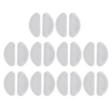 (1mm, Black) 10pairs Adhesive Eyeglasses Nose Pads D Shape Anti-slip Soft Silicone Nose Pads