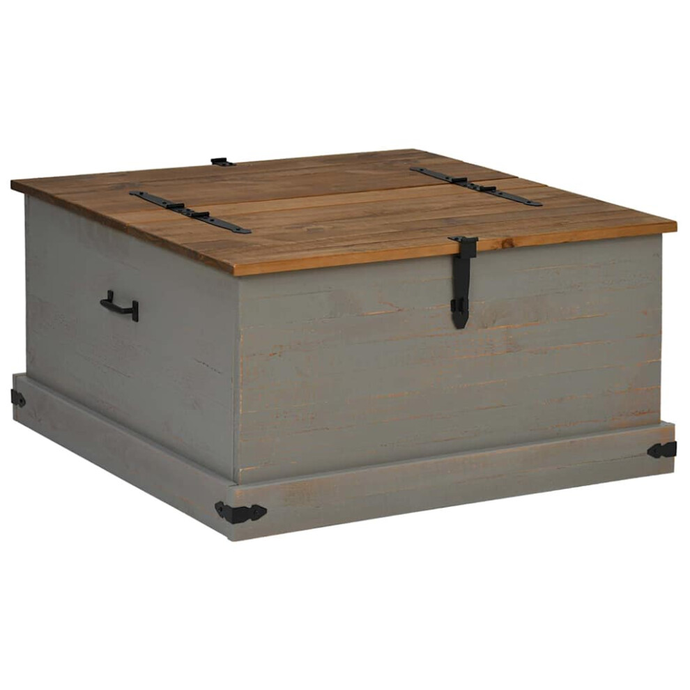 Vidaxl Storage Chest Halden Grey 91X91x47 Cm Solid Wood Pine