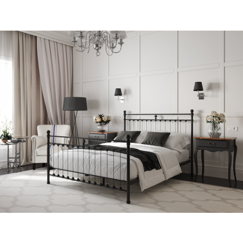 (Single, Black) Snuggle Beds Aria Classic Metal Bed Frame