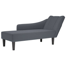 vidaXL Chaiselongue mit Rechter Armlehne Dunkelgrau Samt
