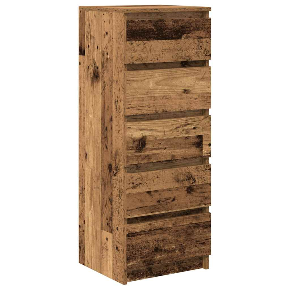 Vidaxl Sideboard With Drawers Old Wood 37.5X35x99 Cm Engineered Wood