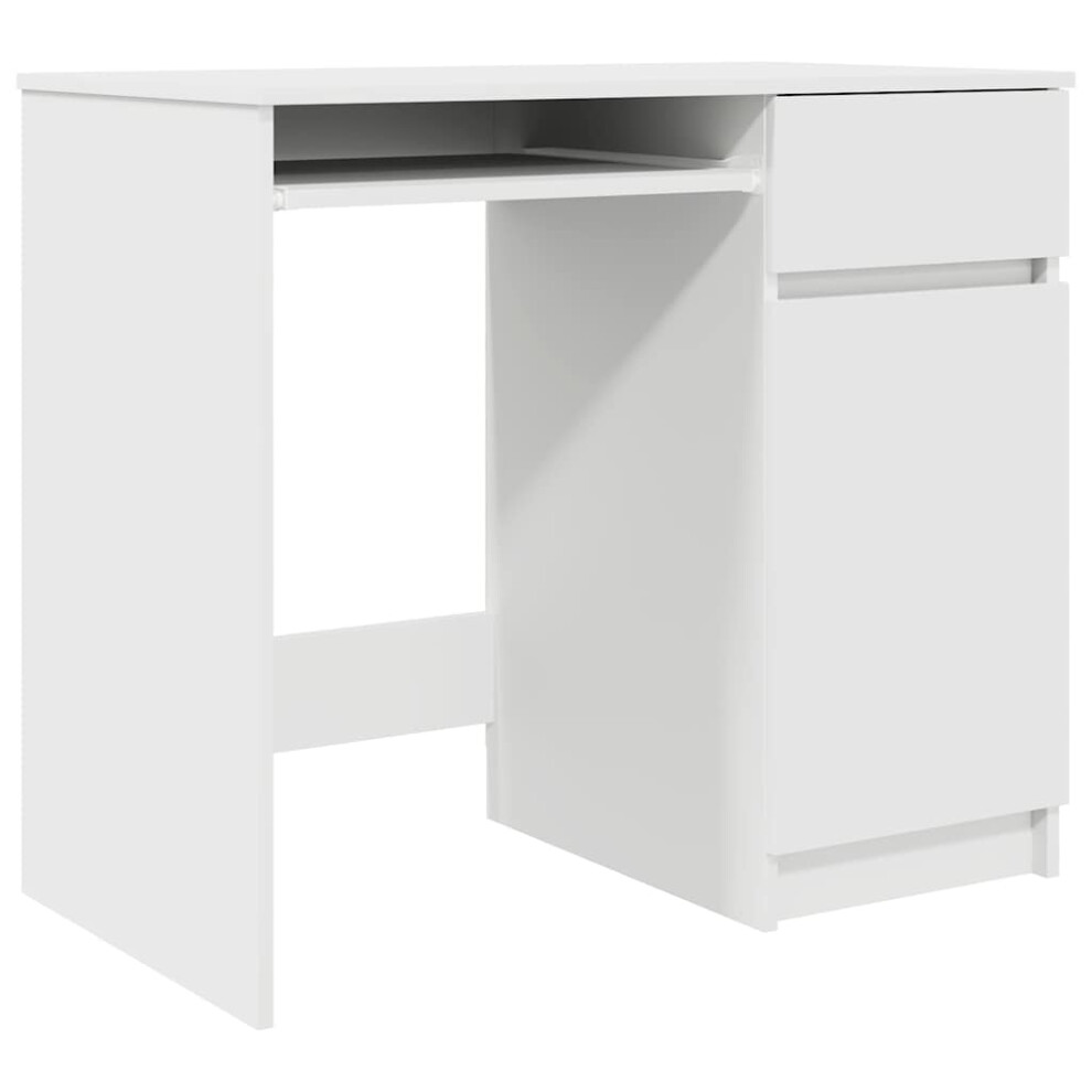 Vidaxl Desk White 86X49x76 Cm Engineered Wood, White - Image 2