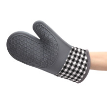 Kitchen Heat Resistant Mitts Silicone & Cotton for Baking Cooking & Hotel Use