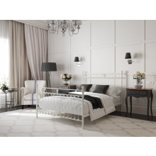 (Single, Cream) Snuggle Beds Aria Classic Metal Bed Frame