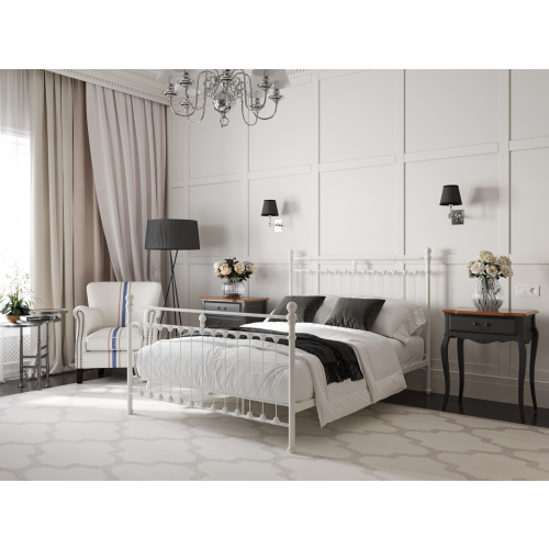 (Small Double, Cream) Snuggle Beds Aria Classic Metal Bed Frame