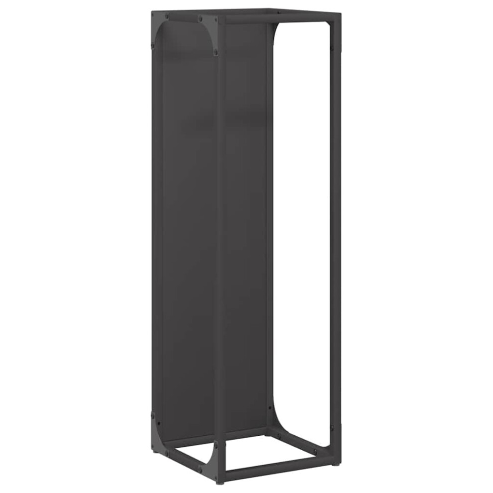 Vidaxl Firewood Rack Black 25X25x80 Cm Cold-Rolled Steel