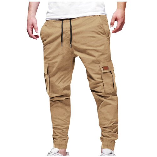 Παντελόνι Cargo Jogger με μεγάλες και βαθιές τσέπες για άνδρες Χακί 14 (XXXL)