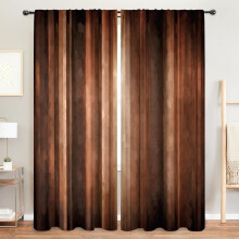 Brown Curtains Rod Pocket 52x84 Inch 2 Panels