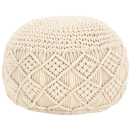 VidaXL vidaXL Makramee Sitzpuff Handgefertigt 45 x 30 cm Baumwolle
