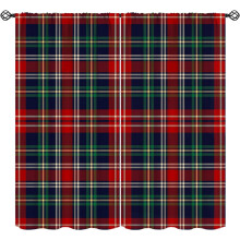 Christmas Plaid Curtains, Red-Green Grid Retro Pattern, Rod Pocket Thermal Insulated Drapes (2 Panels, 55"x39"), Compatible with Standard Rods