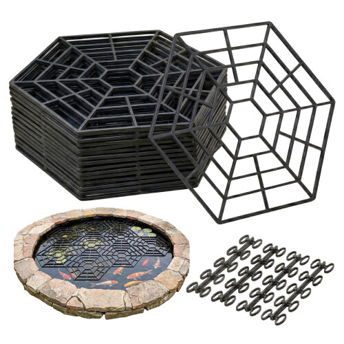 GEEZY GEEZY 20 Piece Pond & Fish Guard Protector Plastic Floating Net Rings Protective Cover