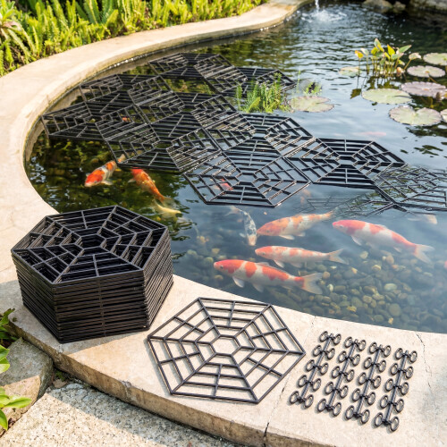 GEEZY GEEZY 20 Piece Pond & Fish Guard Protector Plastic Floating Net Rings Protective Cover 1