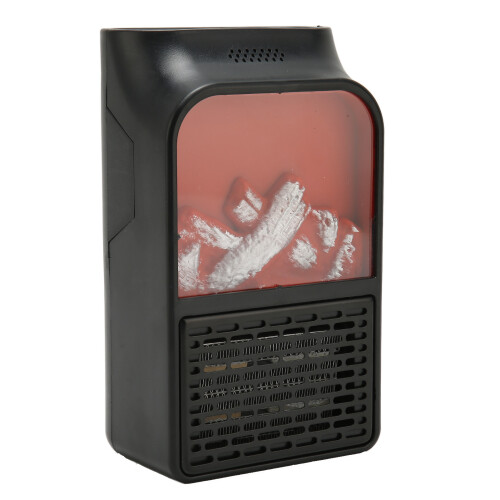 Compact Electric Fireplace Heater Quiet With Realistic Dancing Flame Effect Adjustable Thermostat Auto Off Timer Function Durable Portable Heater For 2