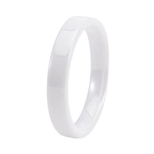 Keramische trouwring, wit, 4 mm, maat 12