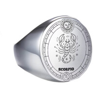 Alliance en acier inoxydable, signe du zodiaque Scorpion, taille 8