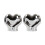 Love Heart Gesture Figurine Silver Desktop Decor Set 1