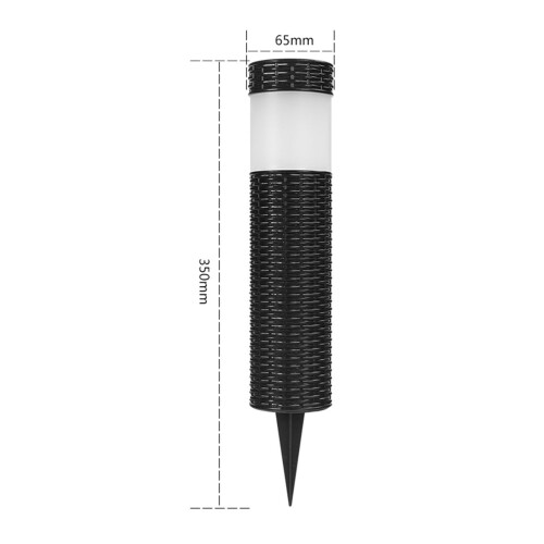 Solar Woven Cylinder Lawn Lights, 12-LED Flame Effect, 2