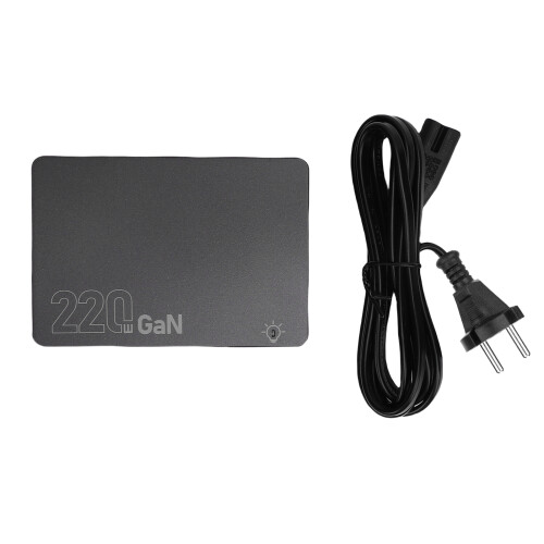 GaN 220W USB-C-Ladestation 105x73x27mm, Schwarz 2