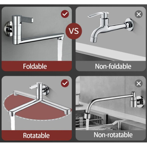 Extended wall mounted single cold kitchen sink mop pool faucet rotatable 2