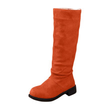 Women's Orange Suede Mid-Calf Winter Boots