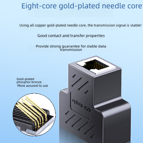 RJ45network three-way head network cable one-two simultaneous Internet network cable connector extender adapter splitter 2