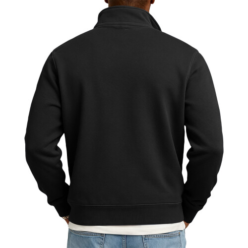 Men's Casual Sweatshirt Pullover Sweater Casual Long Sleeve - Black - Size S 2