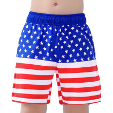 Guttebadebukser størrelse 2T-3T tegneserie dinosaurtrykk badeshorts badedrakt elastisk linning avslappet sommer strandferieshorts X02-mørkeblå
